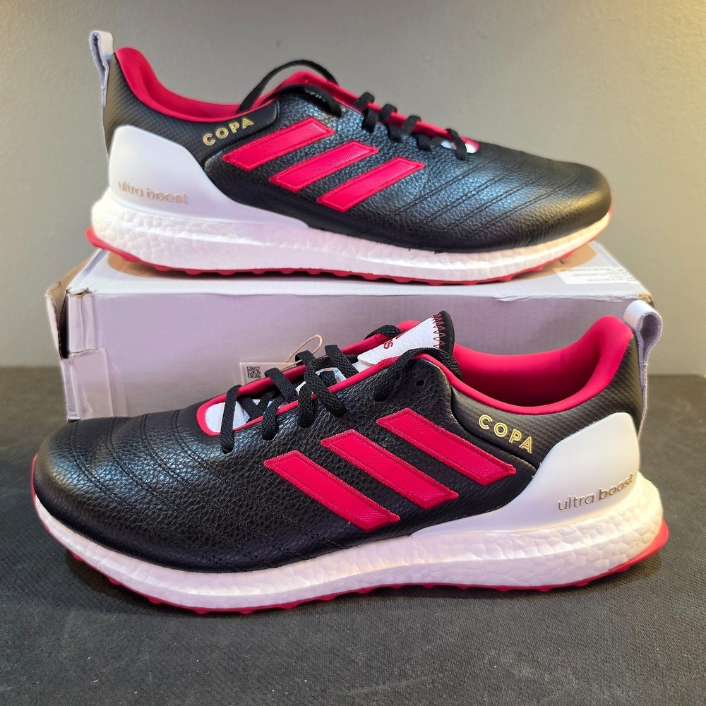 New Mens 11 Adidas Ultraboost x Copa Black Red Boost Running Training Gym Shoes